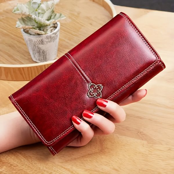 Trendy PU Leather Bifold Wallet with Multi-Card Slots, Stylish Women's Purse for Daily Use