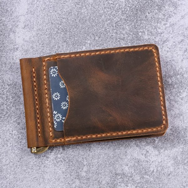 Top Layer Cowhide Wallet, Card Holder, Minimalist Pocket Money Clip Wallet For Men