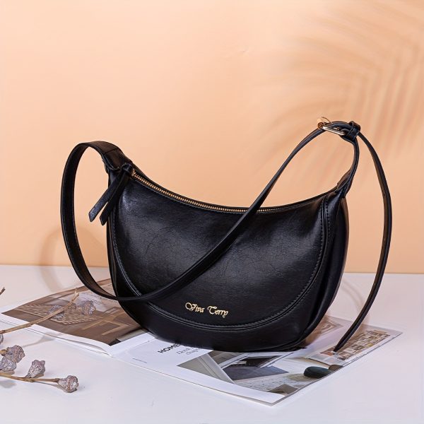 Small Crescent Crossbody Bag For Women Trendy With Adjustable Strap