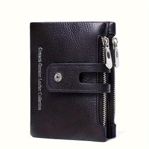 US Stock 4 Colors Men Women Genuine Leather Wallet SIM SD Credit Card Photo Holder Purse